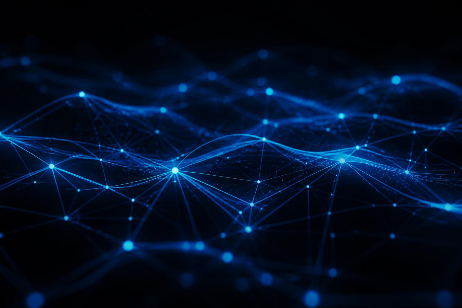 Glowing connected network representing a coordinated team of AI agents